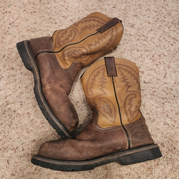 Laredo Western Square Hammer Steel Toe 11 Leather Boots Men's Size